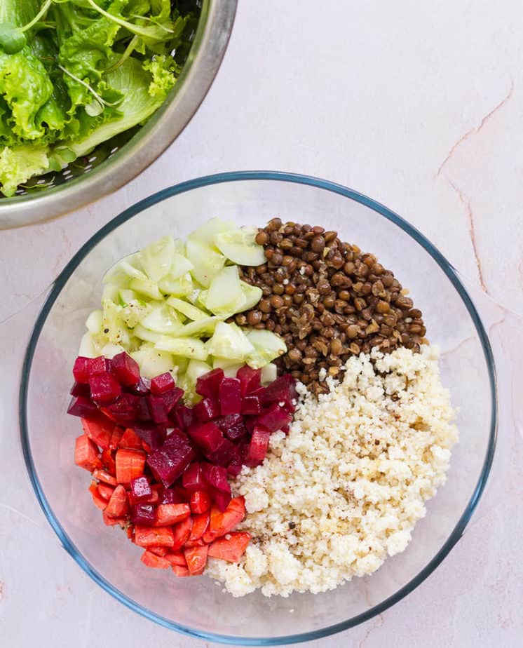 Making the Lentil & Millet Salad | Easy glutenfree healthy lentil millet summer salad