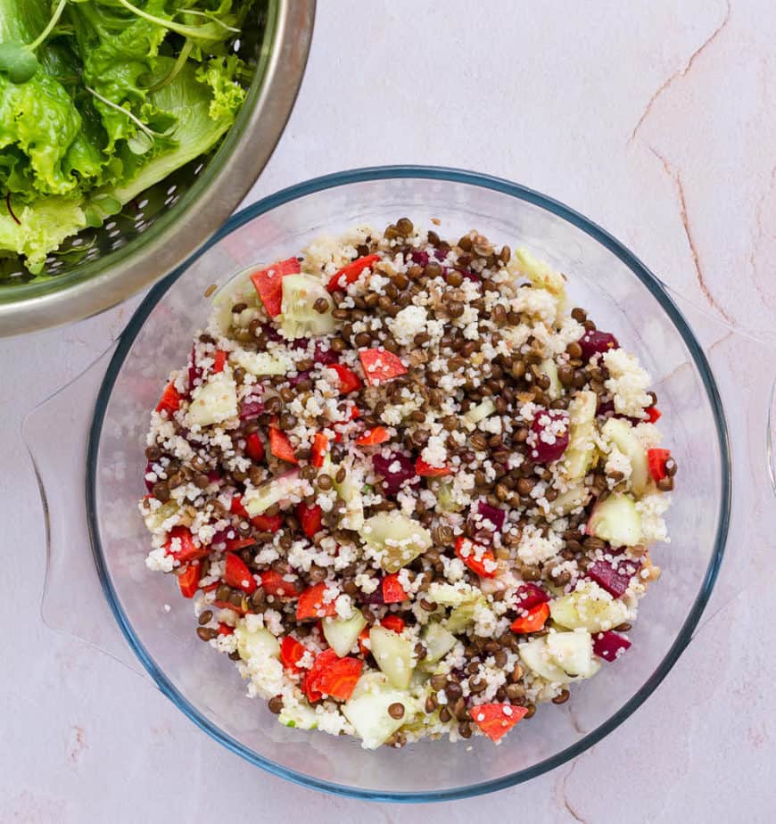 Tossed Lentil & Millet Salad | Easy glutenfree healthy lentil millet summer salad