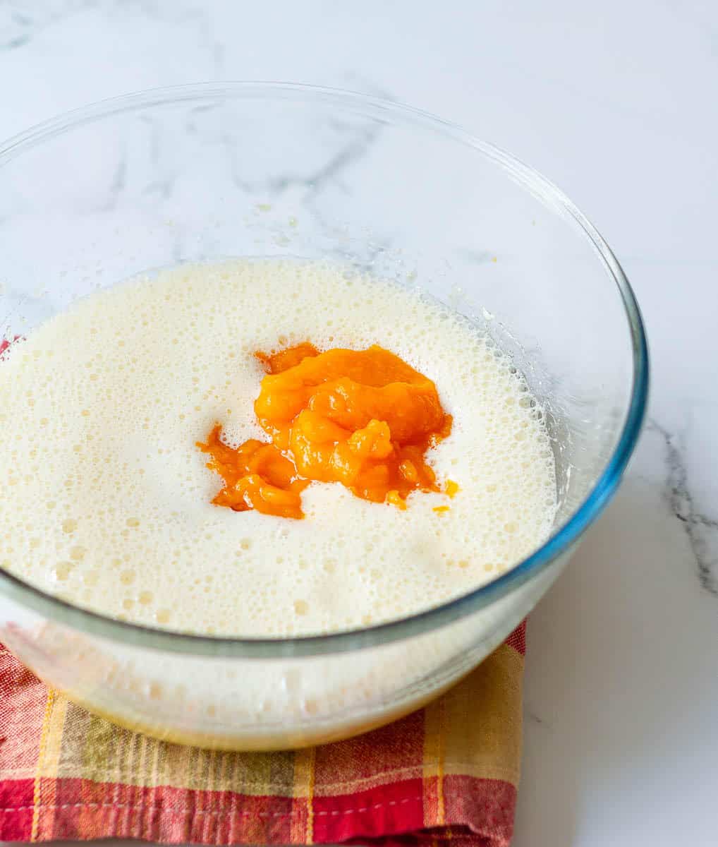 wet ingredients in a small glass bowl