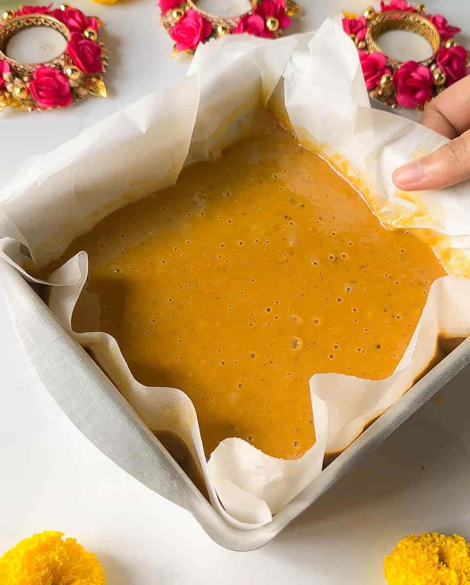 Pour in a pan