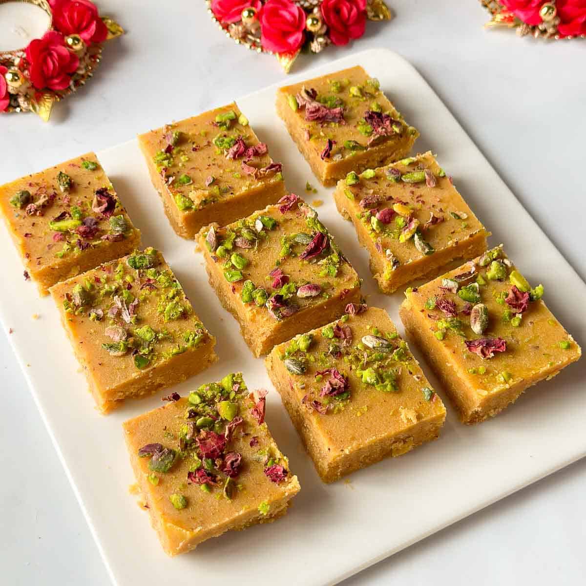 Besan Barfi Recipe (Besan Burfi)