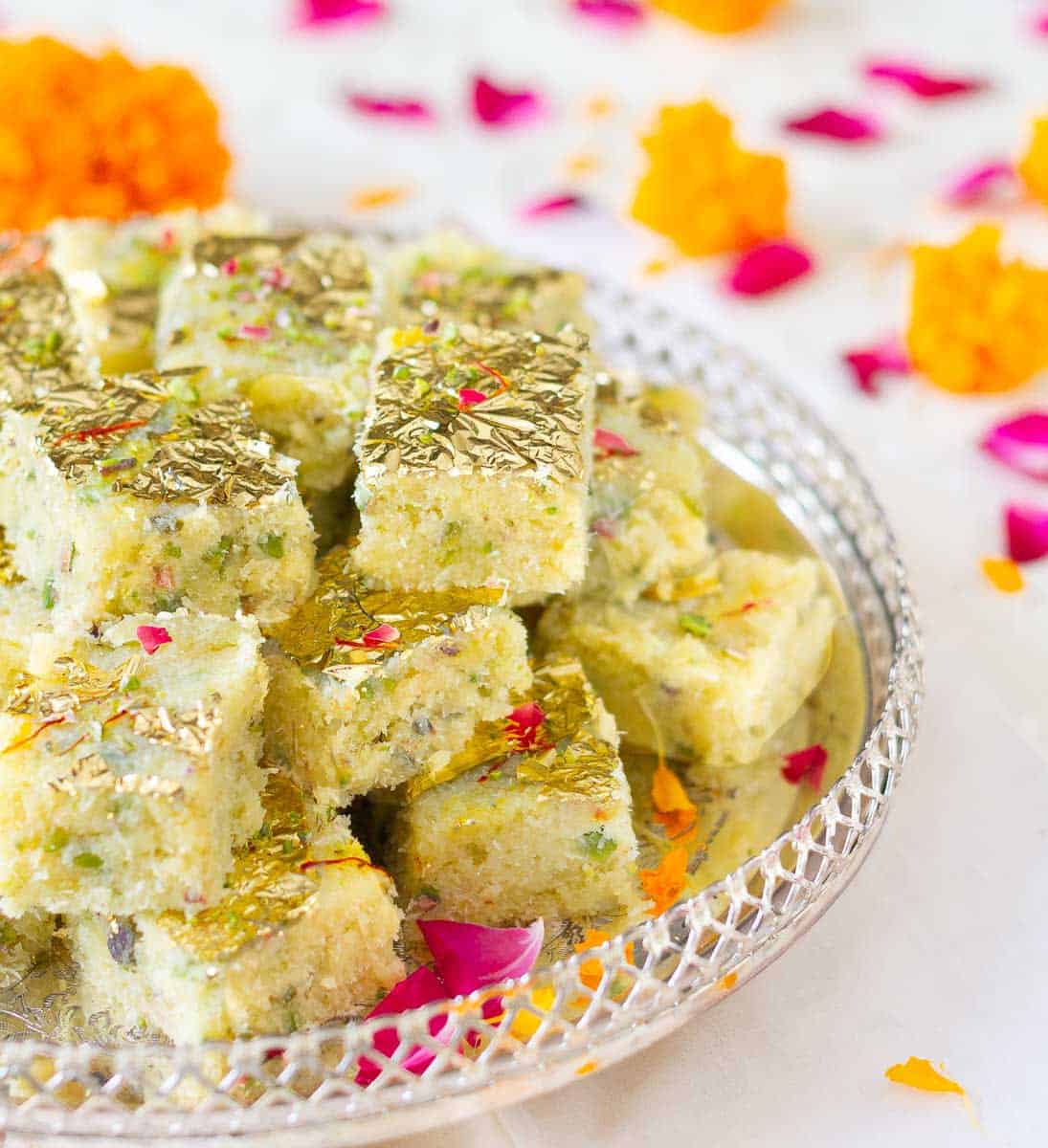 Coconut Saffron Burfi