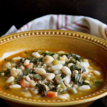 White Bean, Barley & Mustard Greens Soup