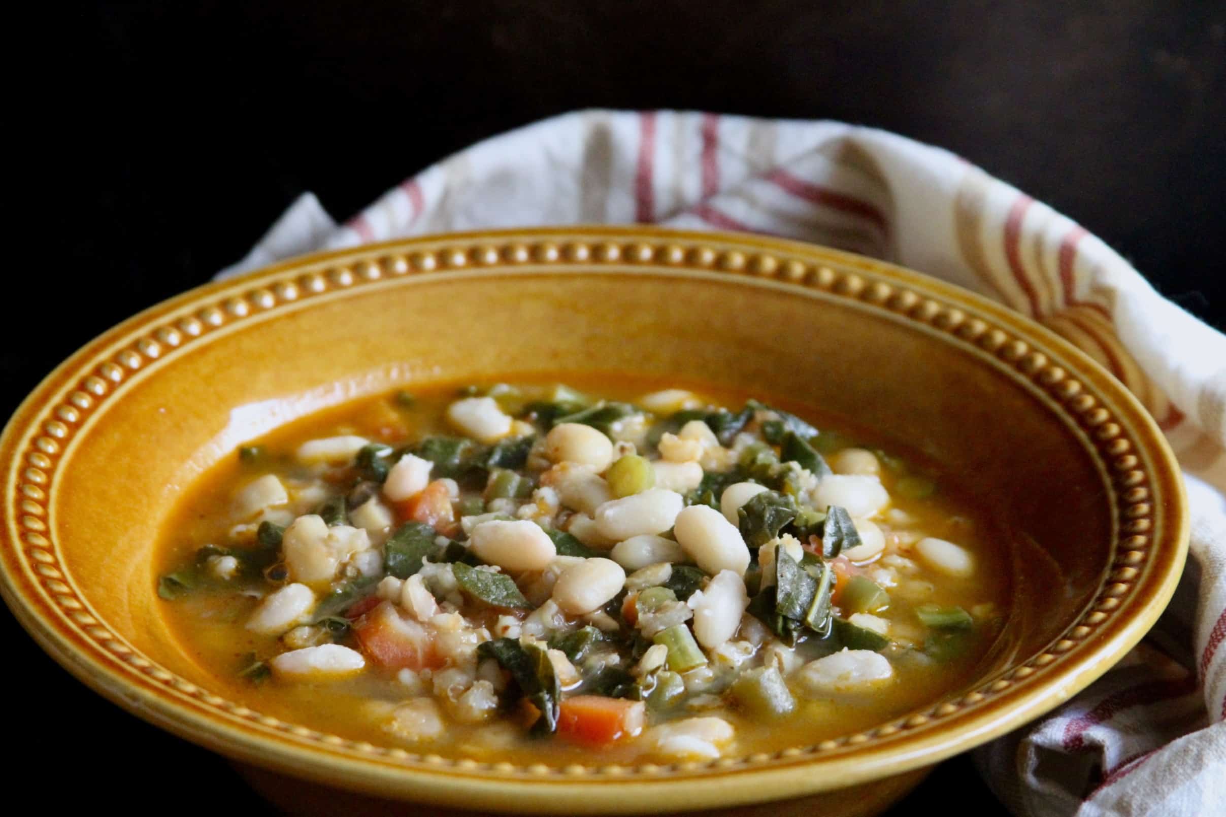 Wholesome Barley Soup With Beans & Greens