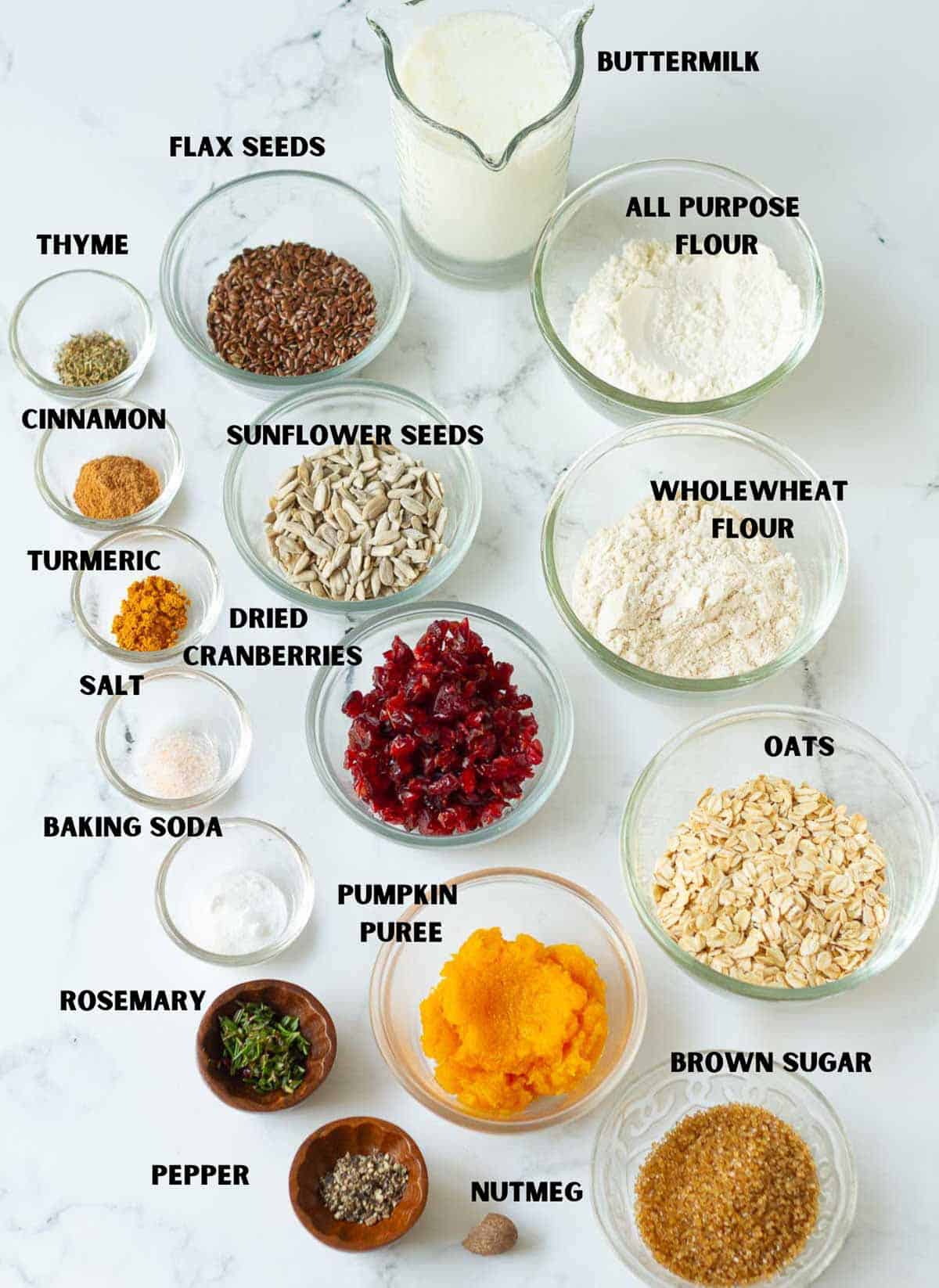 ingredients for making pumpkin crackers.