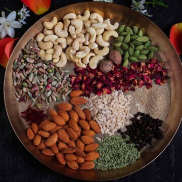 Instant Thandai Masala Mix nuts, spices, vegan,healthy, homemade, drink, Holi special