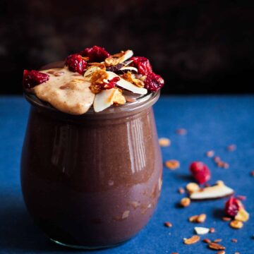 Chocolate Peanut Butter Smoothie healthy refined sugarfree vegan dairyfree protein