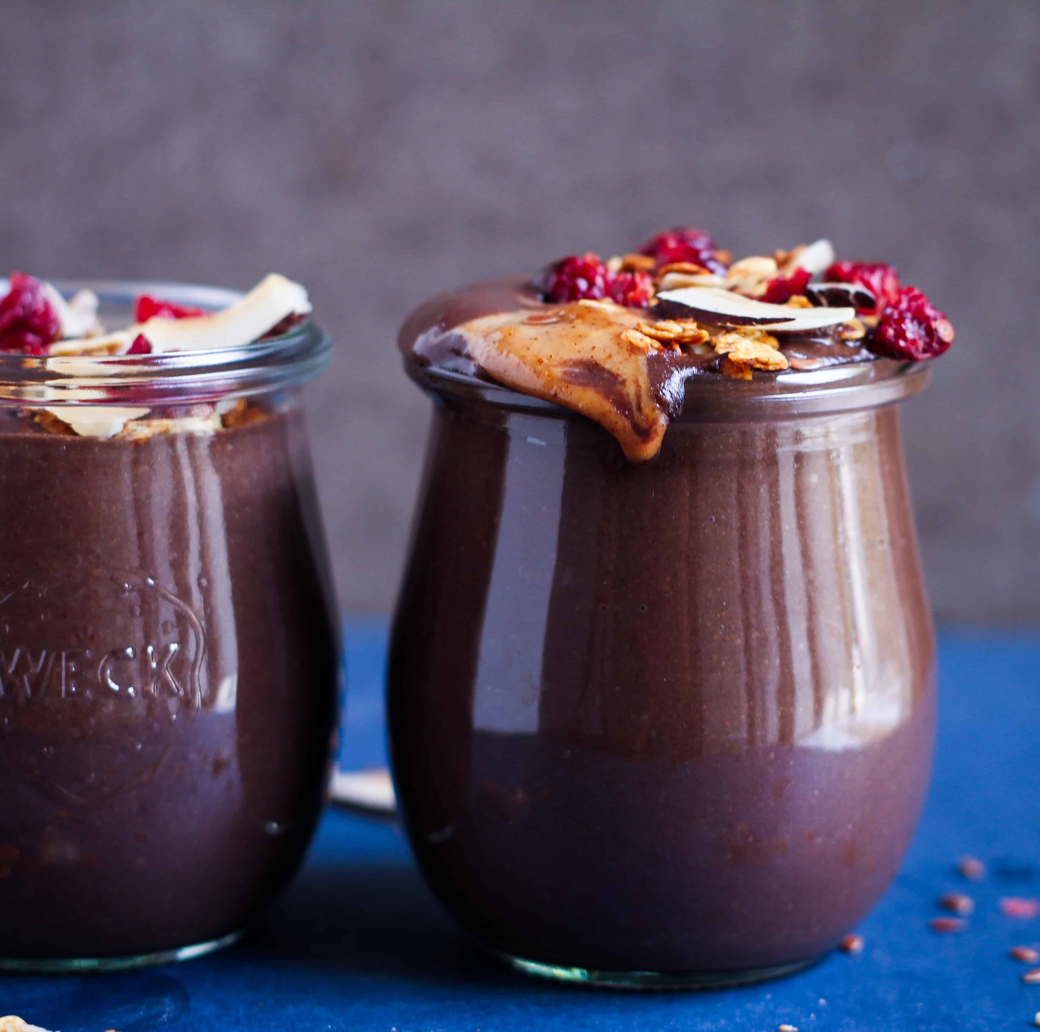 Chocolate Peanut Butter Smoothie healthy refined sugarfree vegan dairyfree protein