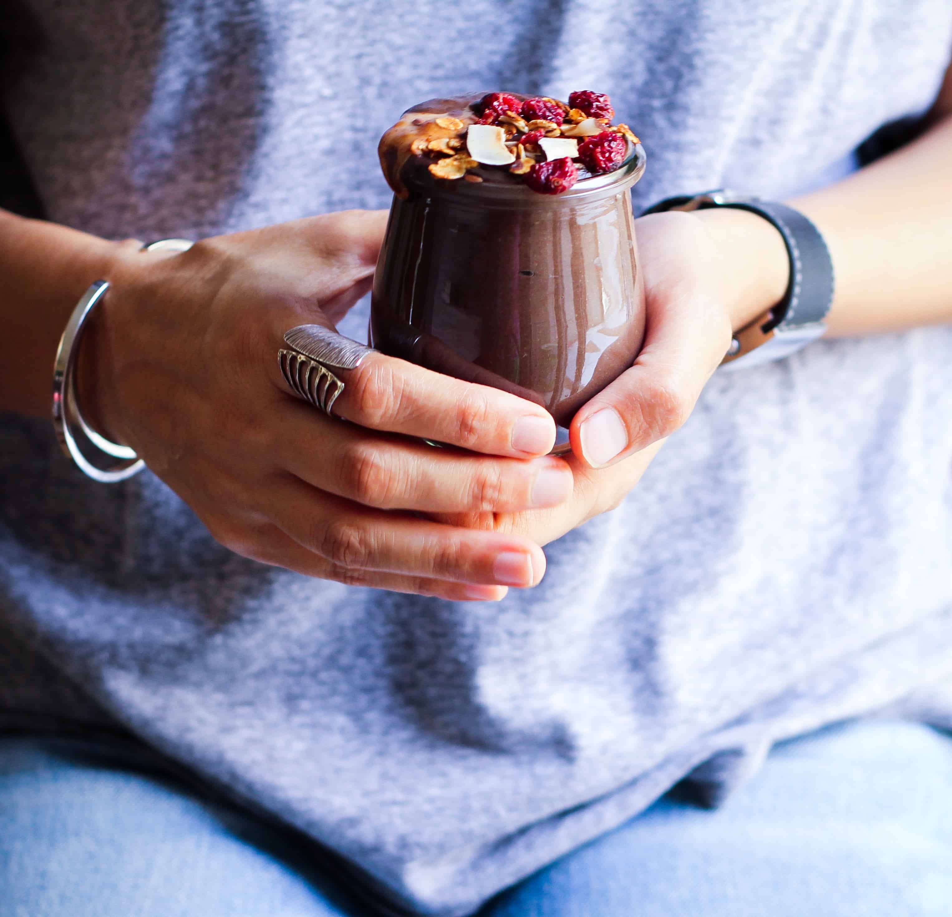 Chocolate Peanut Butter Smoothie healthy refined sugarfree vegan dairyfree protein