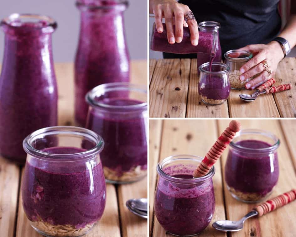 Steps for making Blueberry Overnight Oats