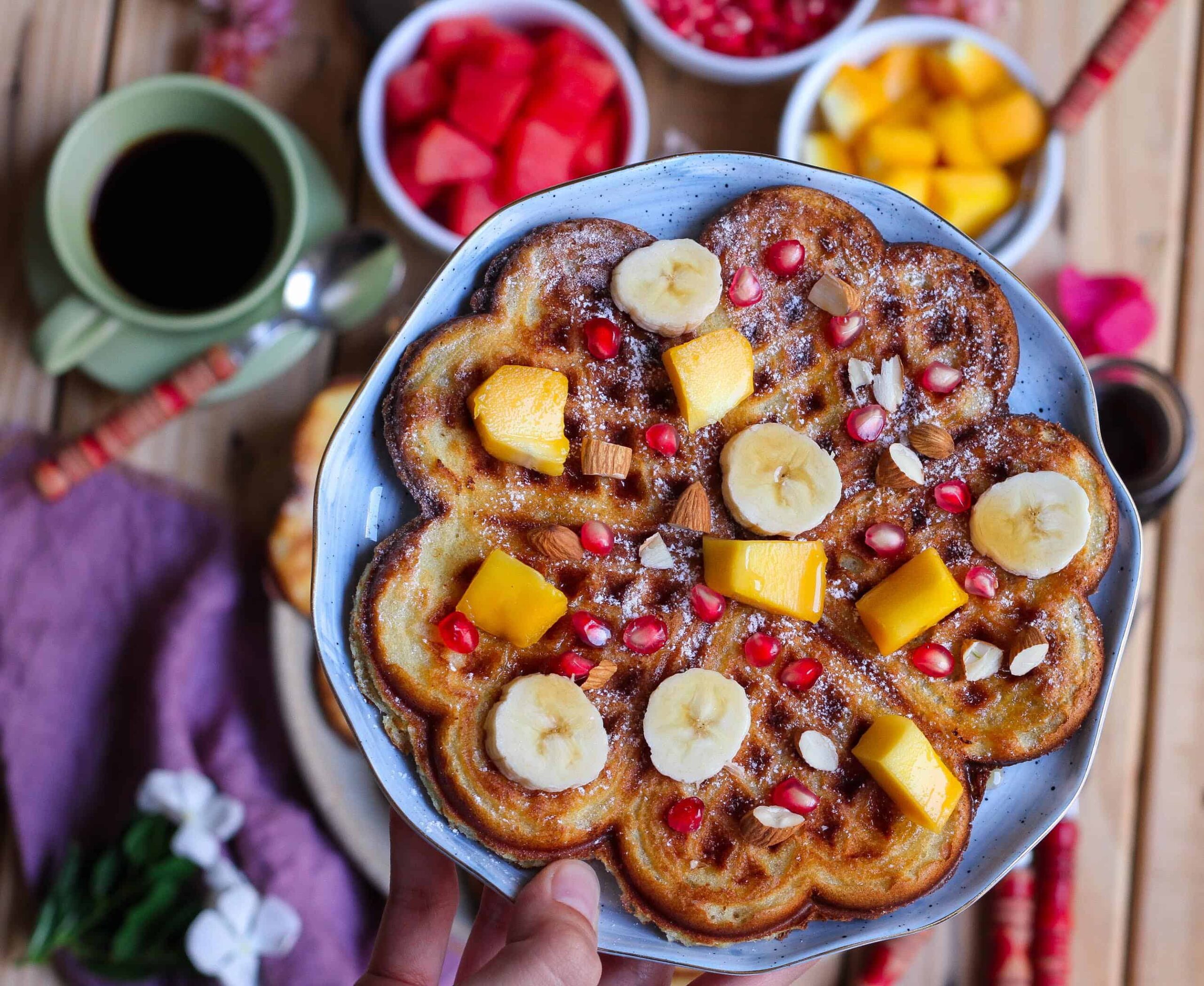 Fluffy Fail-Proof Eggless Waffle Recipe