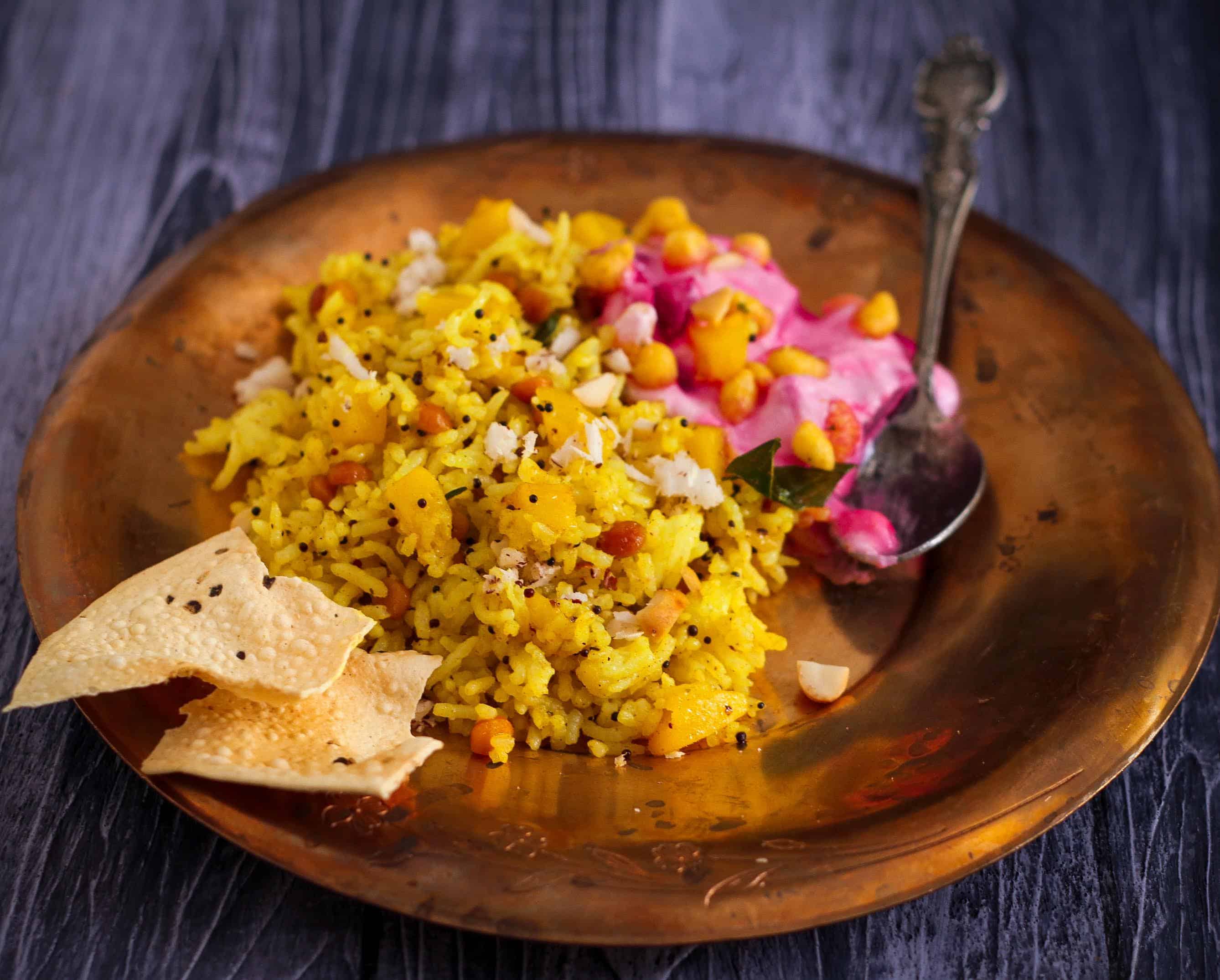 Raw Mango Rice easy summer cooking Raw Mango Rice vegan glutenfree summer easy recipe Indian cuisine
