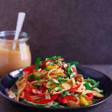 Spicy Thai Peanut Noodles vegan healthy vegetarian Asian food