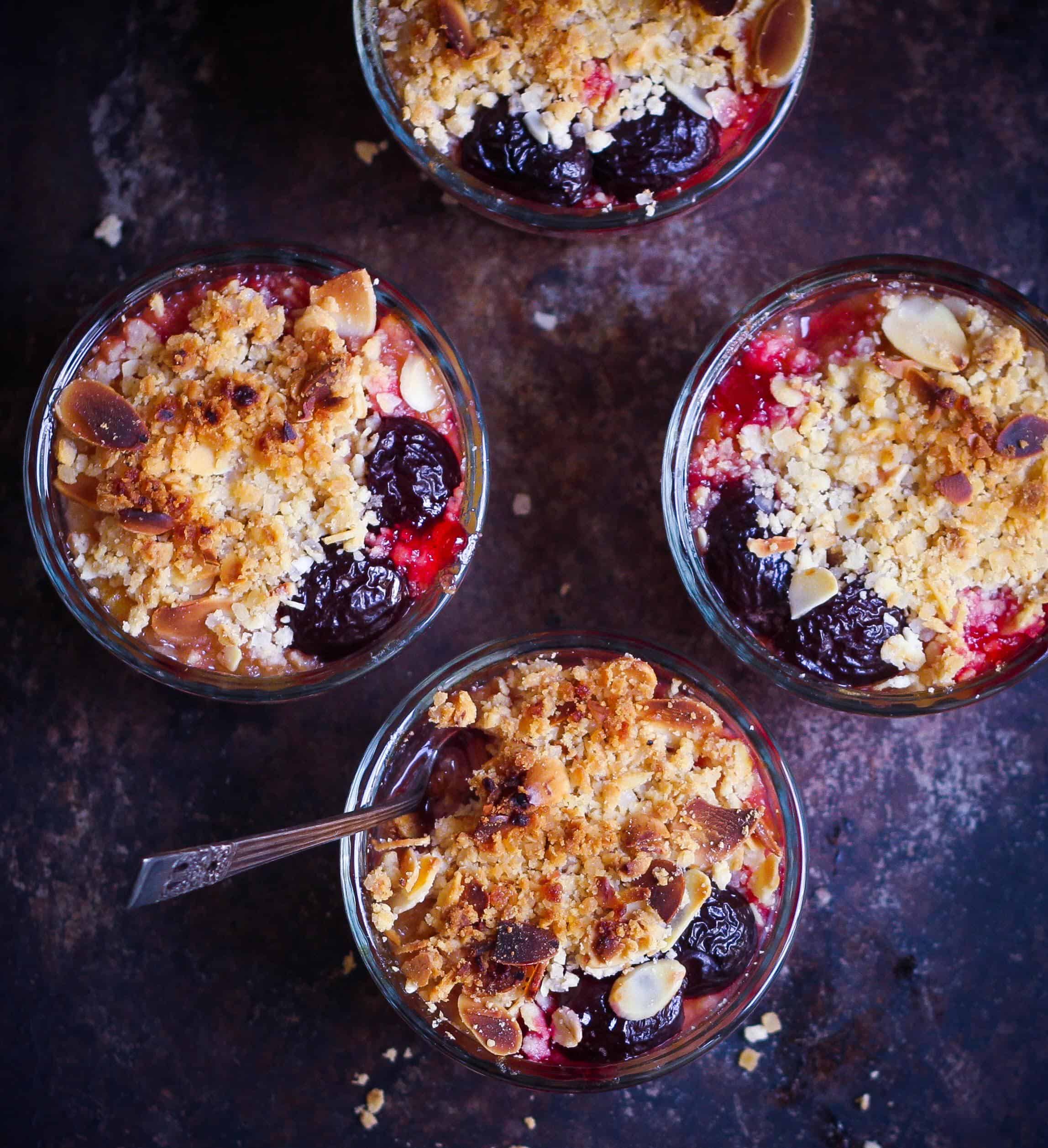 Plum Apricot Crumble vegan easy summer baking
