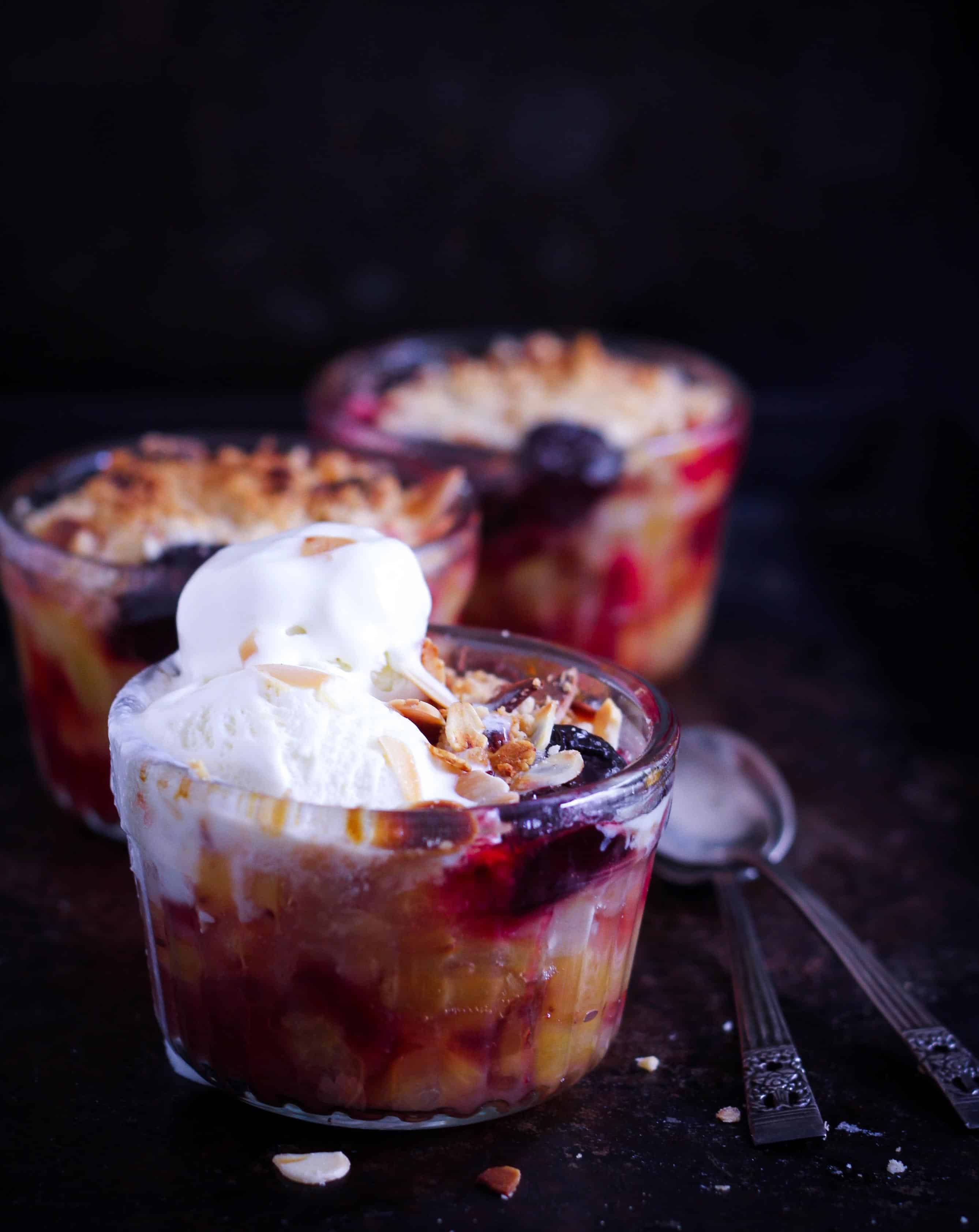 Plum Apricot Crumble vegan easy summer baking