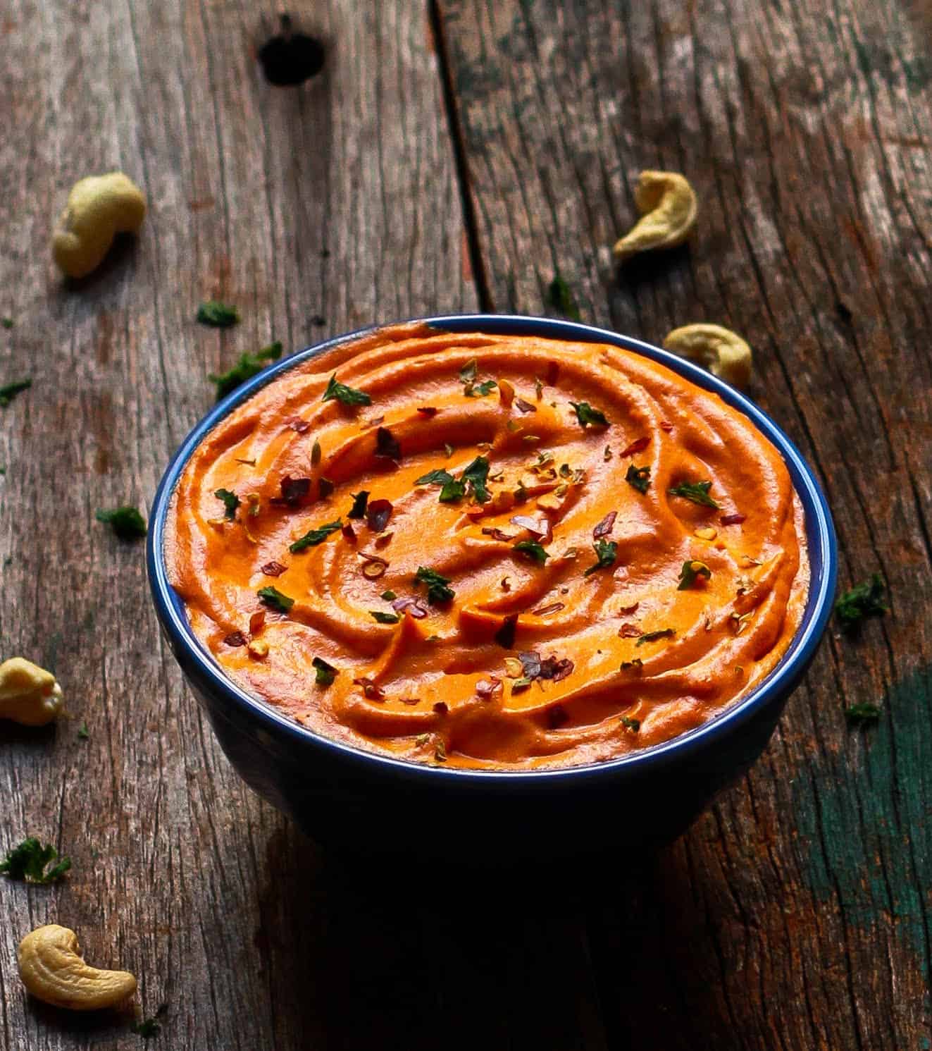 Cashew Roasted Red Pepper Sauce in a bowl.