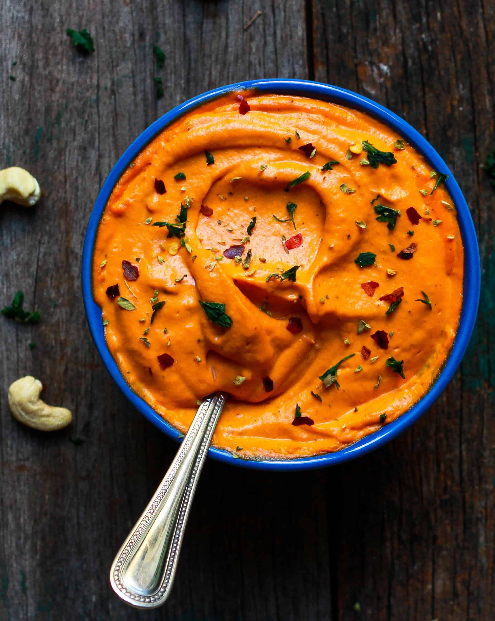Easy Cashew Roasted Red Pepper Sauce | vegan dairyfree healthy Easy Cashew Roasted Red Pepper Sauce vegan dairyfree healthy