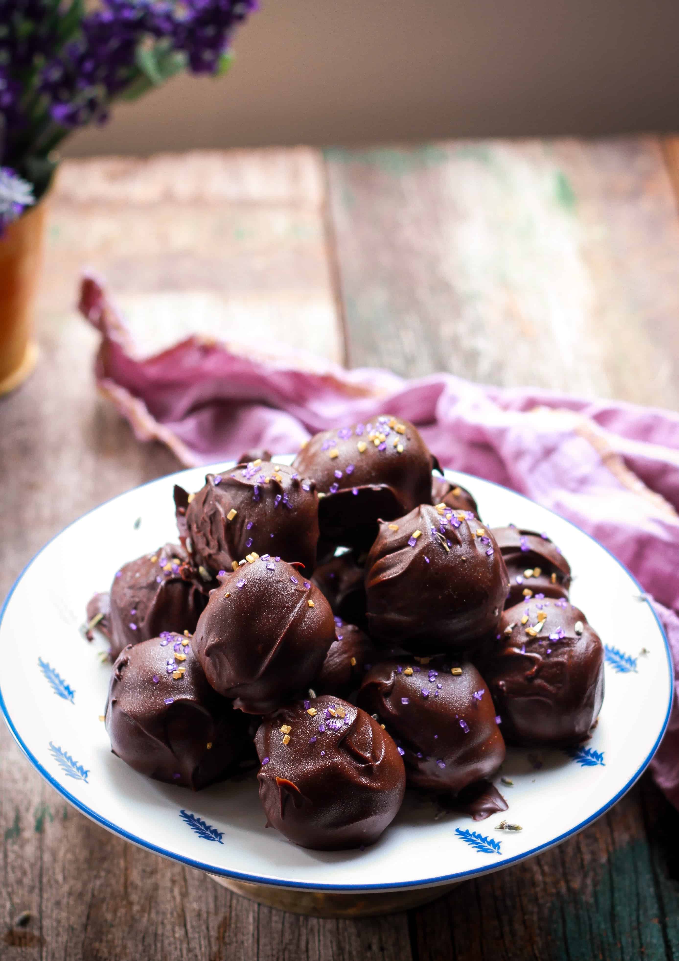 Lavender Chocolate Truffles | Vegan Glutenfree Dairyfree No Bake Recipe Lavender Chocolate Truffles vegan glutenfree dairyfree no bake recipe