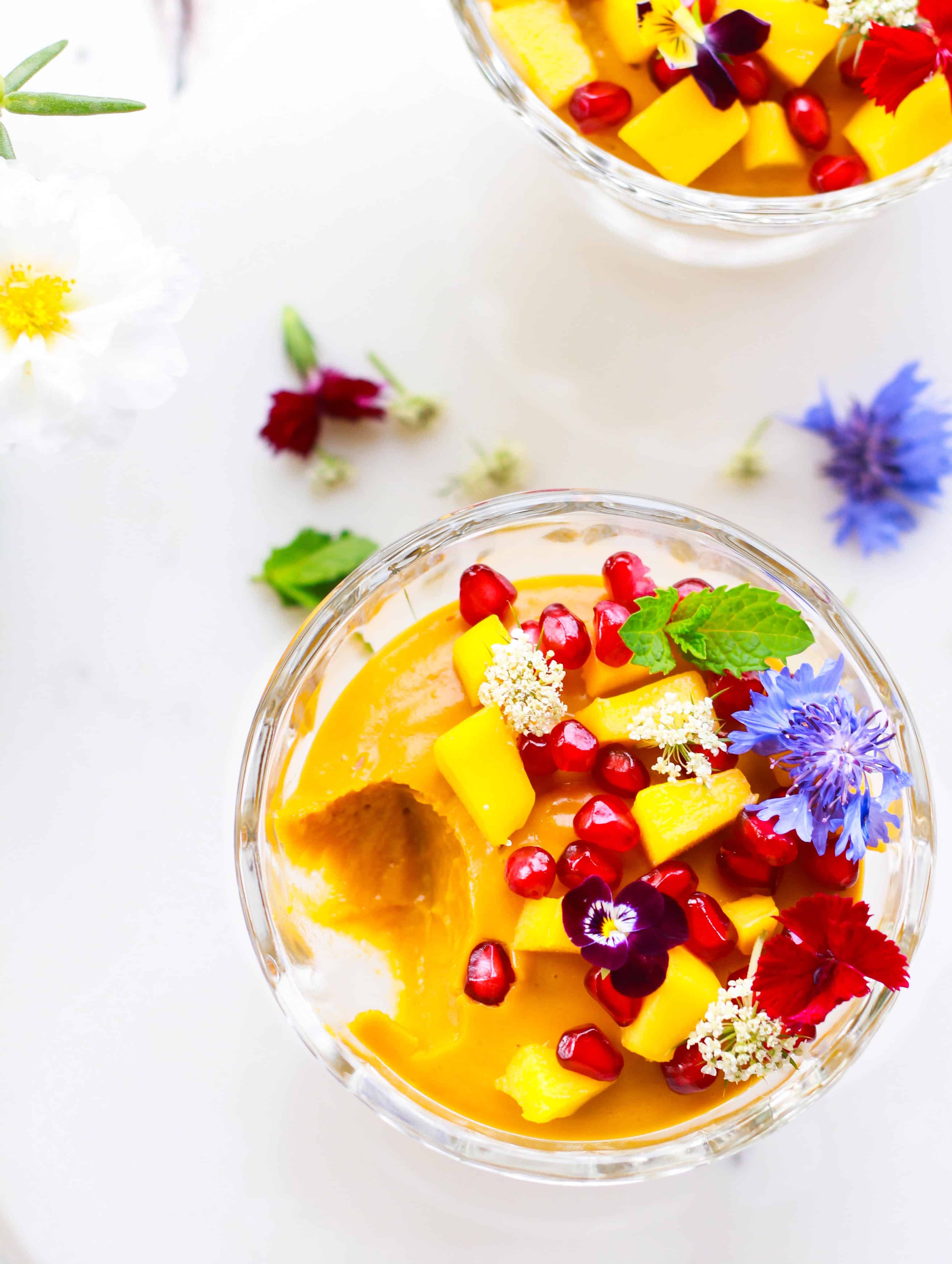 Mango Coconut PannaCotta vegan glutenfree dessert