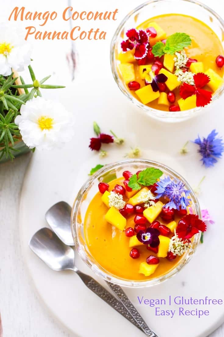 Mango Coconut PannaCotta | Vegan Glutenfree Dessert Mango Coconut Panna Cotta, A vegan & glutenfree dessert.
