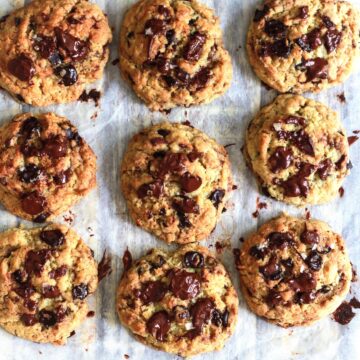 Chocolate Chip Tahini Cookies vegan eggless easy recipe