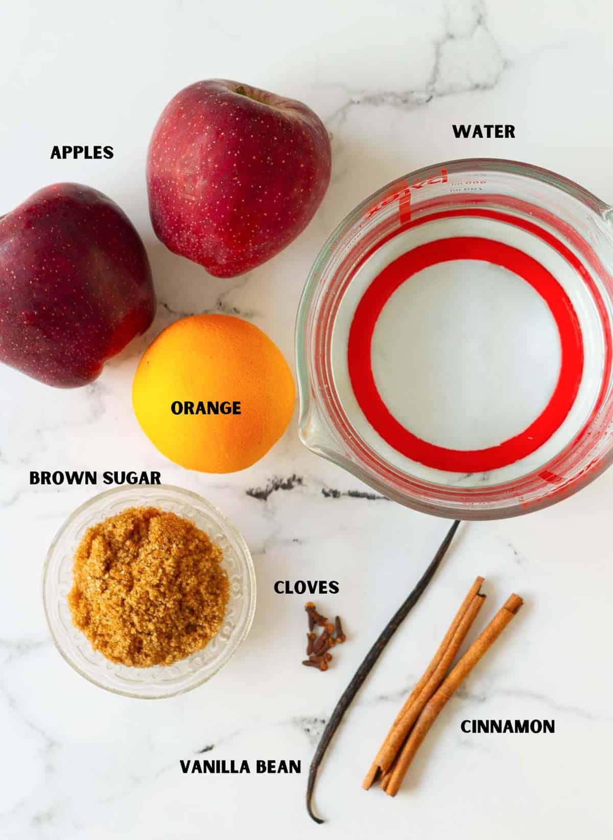 Ingredients for making apple cider.
