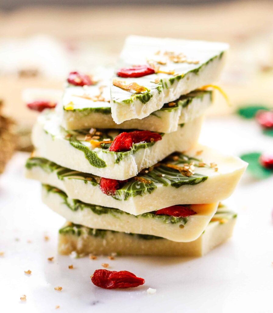 Matcha White Chocolate Bark easy Holiday recipe