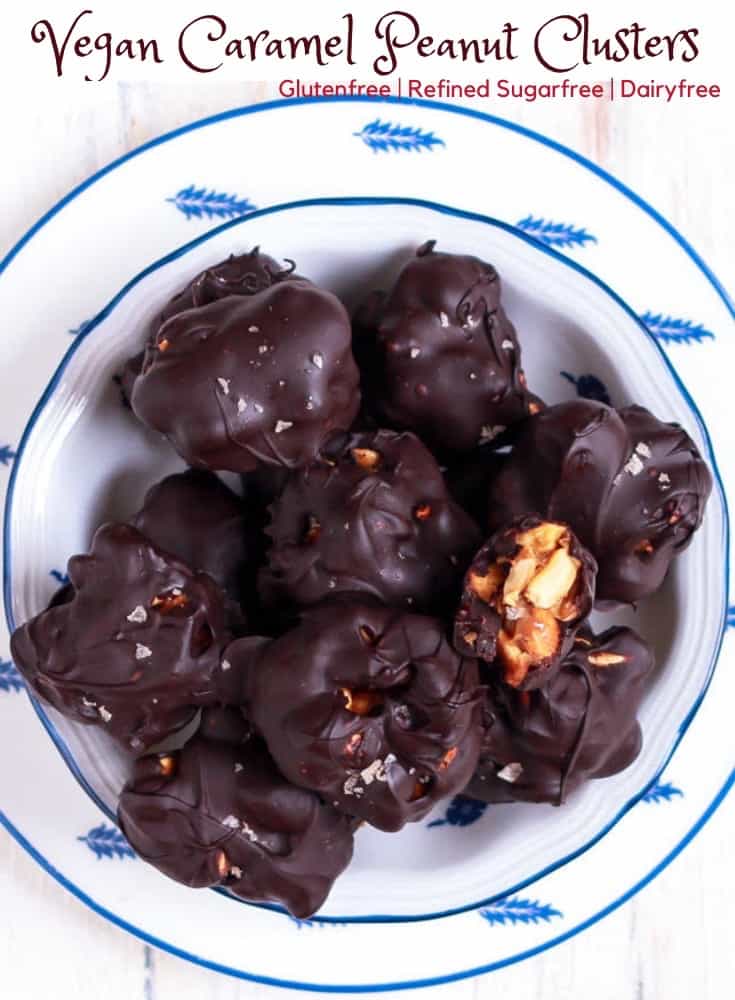 Vegan Caramel Peanut Clusters glutenfree refined sugarfree dairyfree