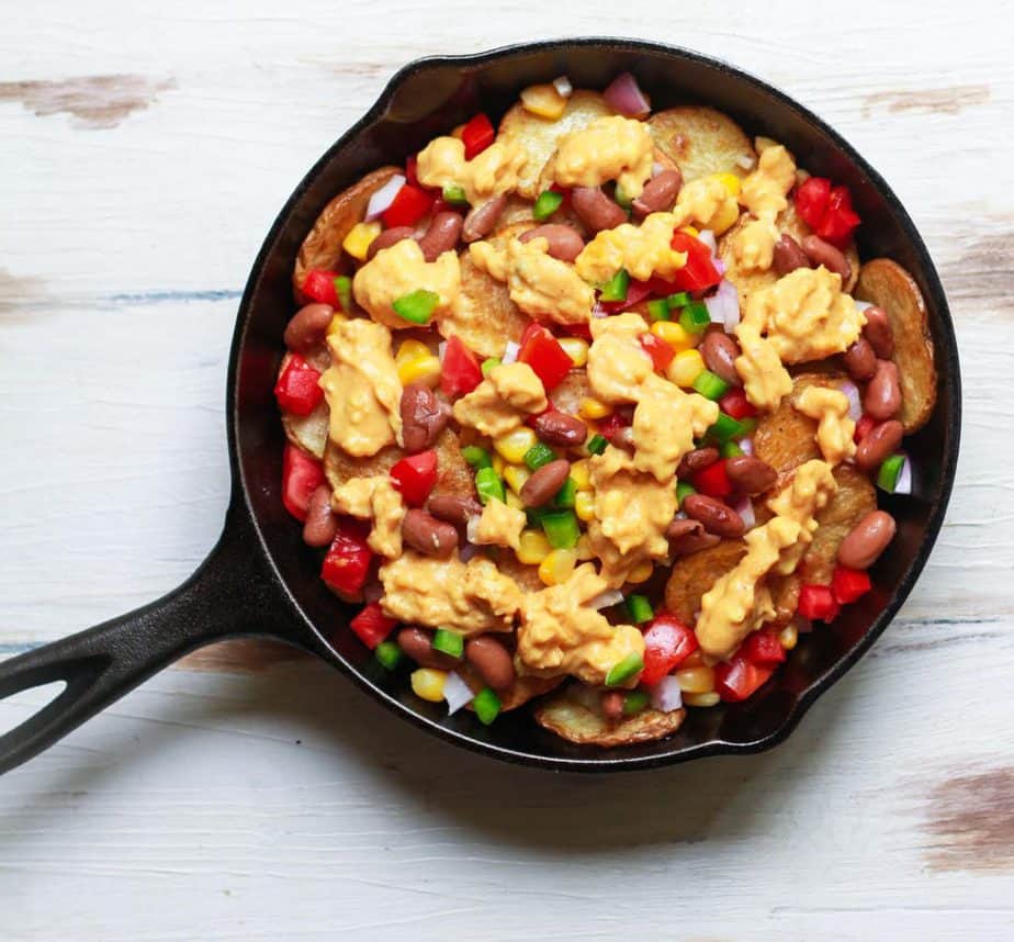 LAyers done for Loaded Potato Nachos | Easy fun kid friendly recipe
