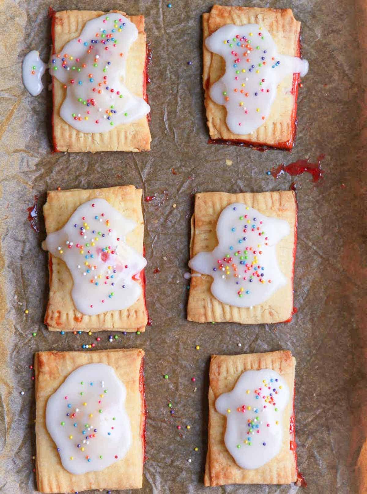 pop tarts with lemon glaze and sprinkles.
