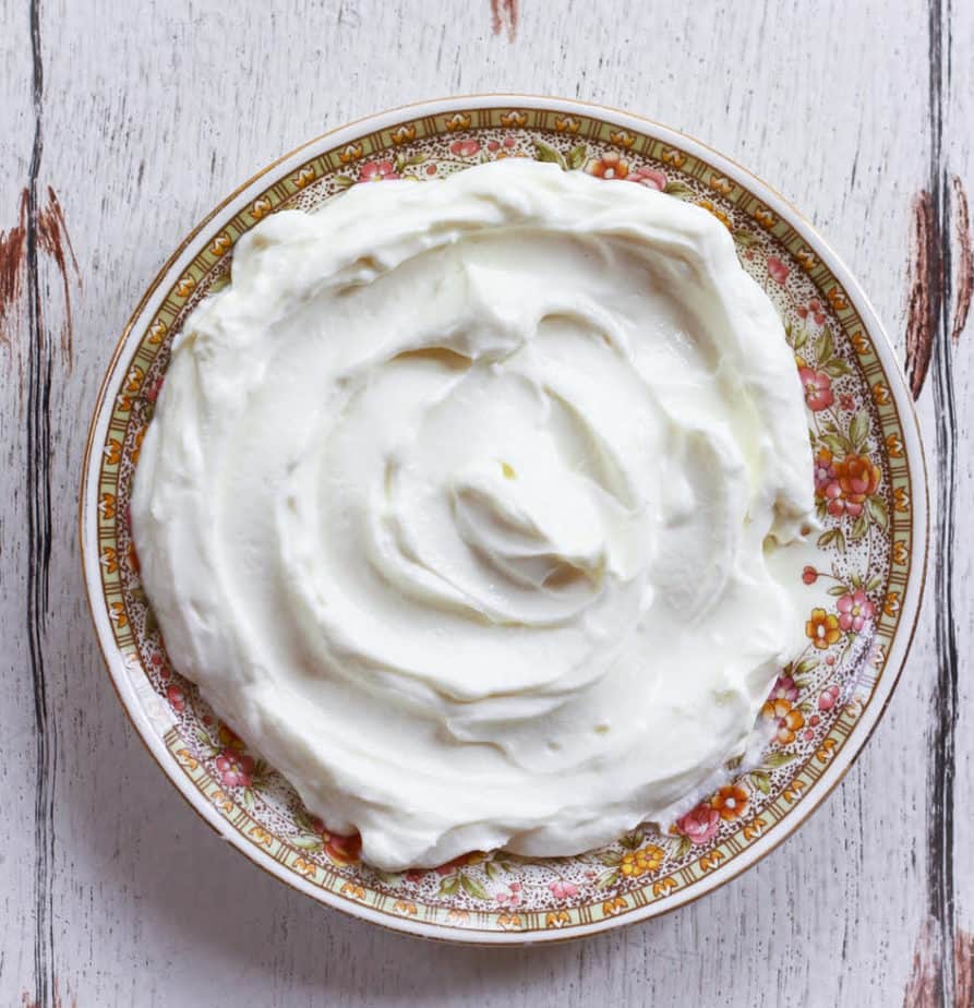 Labneh on a small plate.