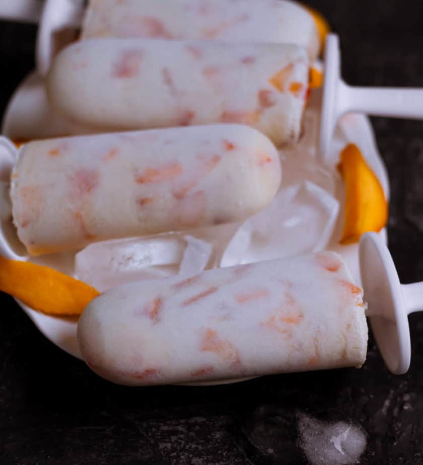 Almond Peach Popsicles | Easy vegan recipe