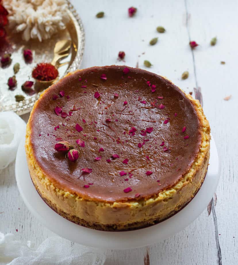 Saffron Cardamom Cheesecake