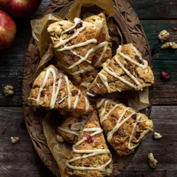 Apple Cranberry Scones | Easy Eggless Scones Recipe