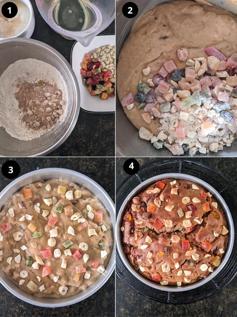 Process for making Eggless Tutti Frutti Cake| Easy Vegan Tutti Frutti Cake Recipe
