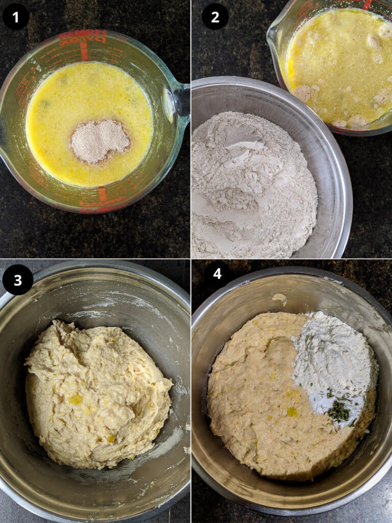 Process for making dough for Pumpkin Bread Rolls.