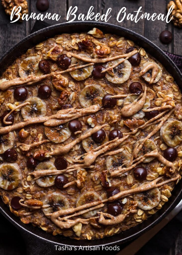 Banana Baked Oatmeal | Easy vegan baked oatmeal recipe