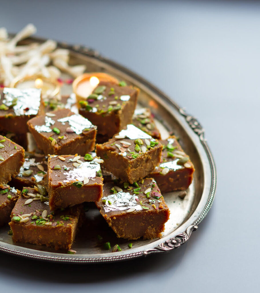 Pumpkin Besan Burfi | Glutenfree chickpea pumpkin burfi