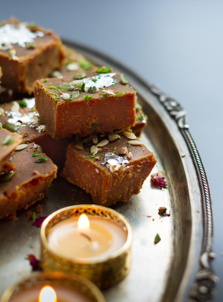 Pumpkin Besan Burfi | Glutenfree chickpea pumpkin burfi