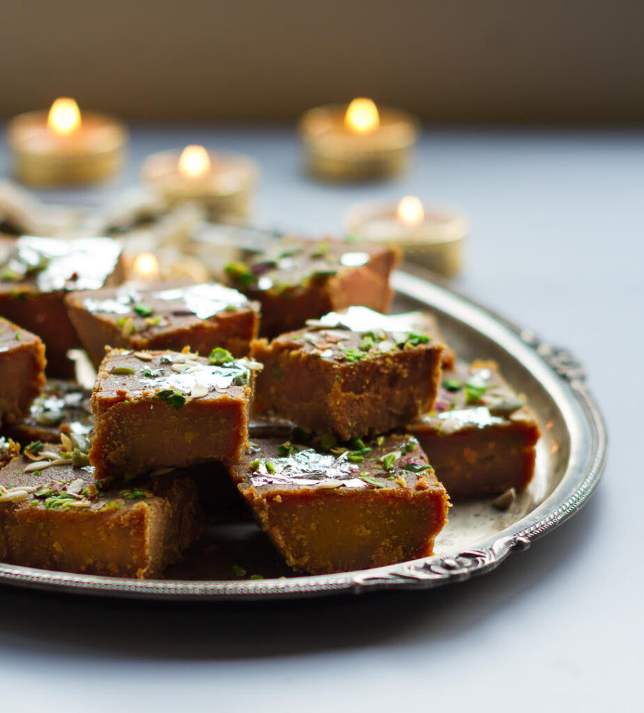 Pumpkin Besan Burfi | Glutenfree chickpea pumpkin burfi
