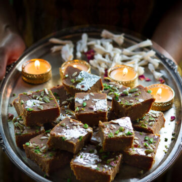 Pumpkin Besan Burfi | Glutenfree chickpea pumpkin burfi