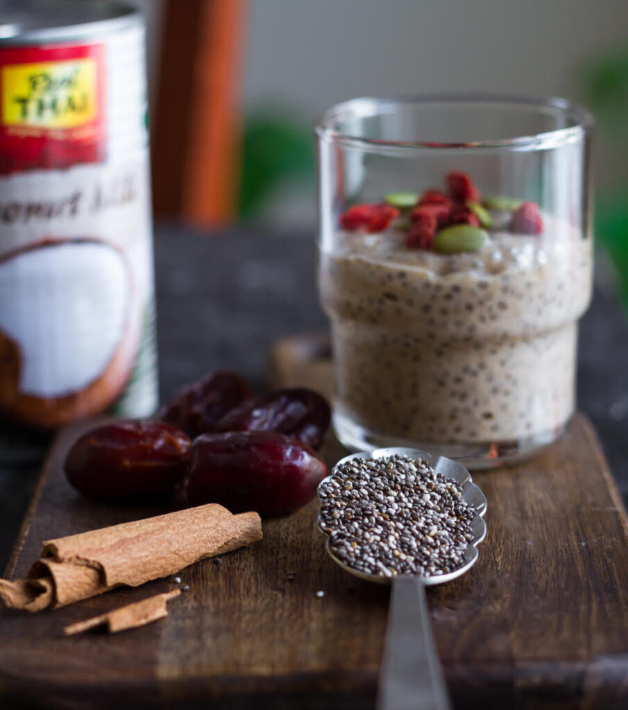 Ingredients for Date & Cinnamon Chia Pudding | Easy Vegan Chia Pudding Recipe