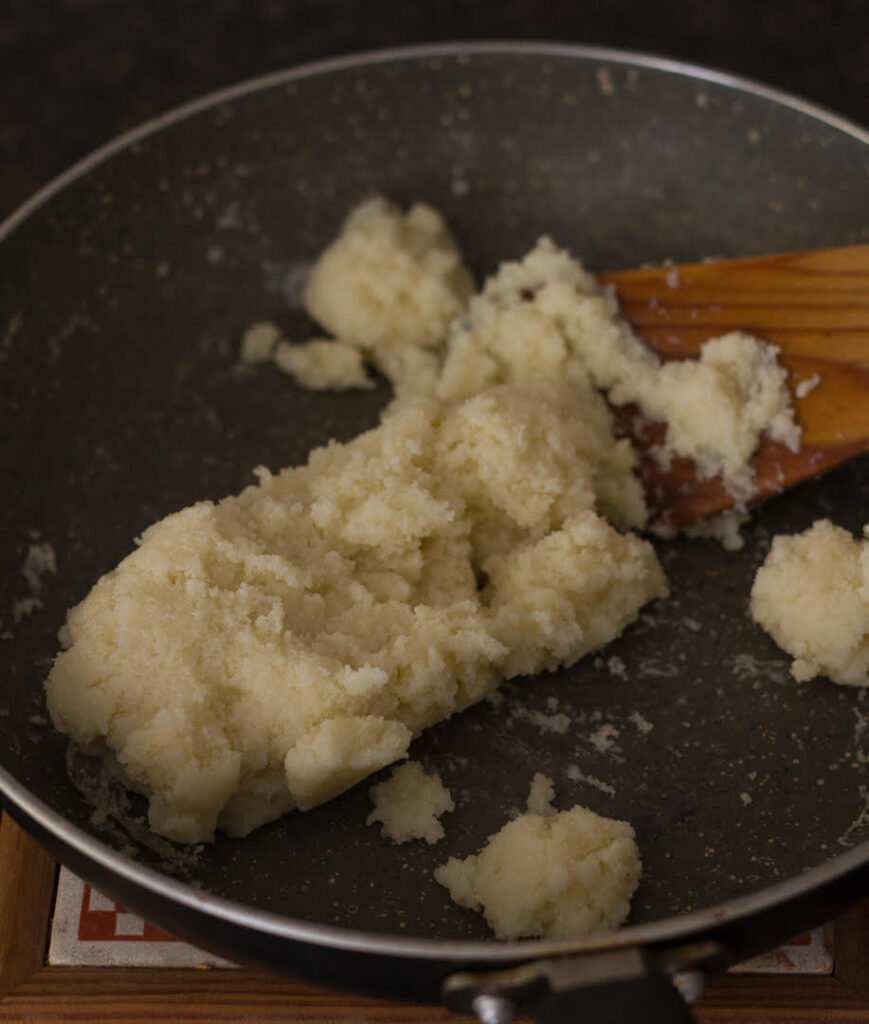 Mixing semolina and milk for making Easy Homemade Gulab Jamun | How to make gulab jamun