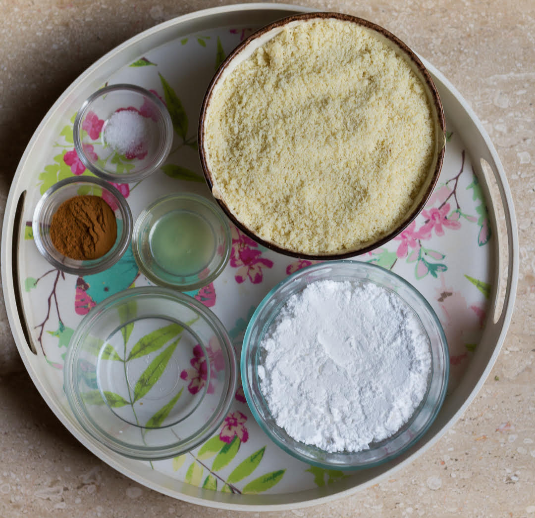 Ingredients for Almond Cinnamon Cookies.