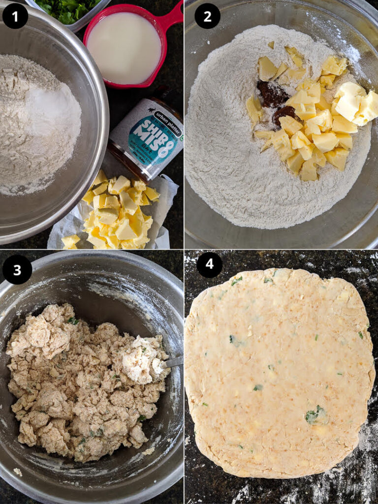 Steps for making Easy Miso Scones |eggless Miso Scones/ Biscuits