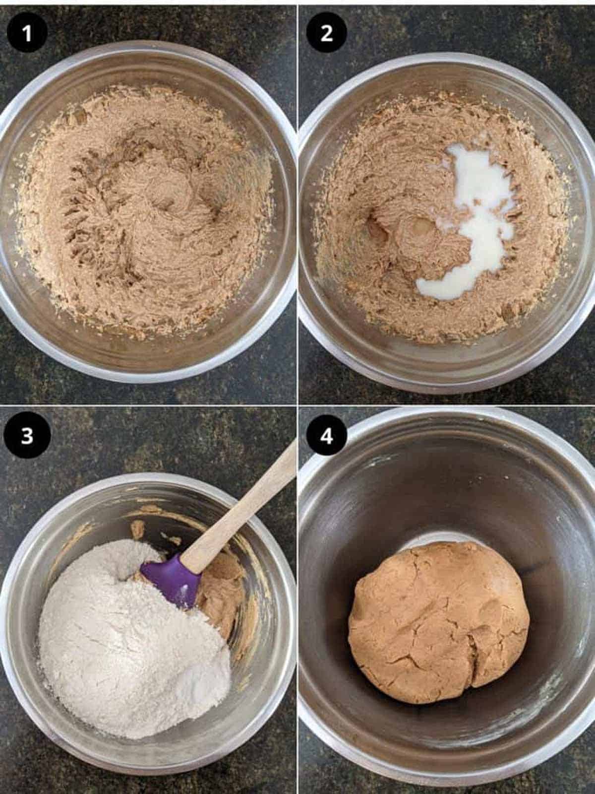 steps for making peanut butter cookie dough.