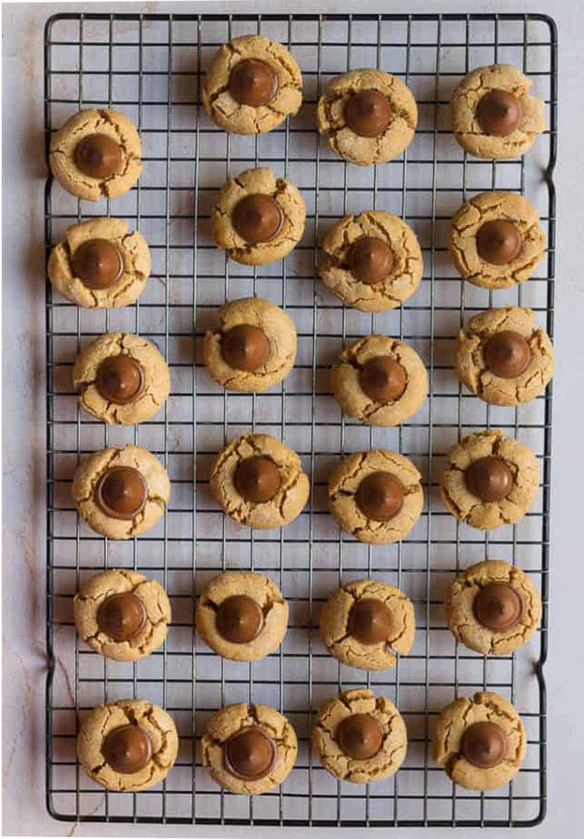 cookies on a cooling rack.