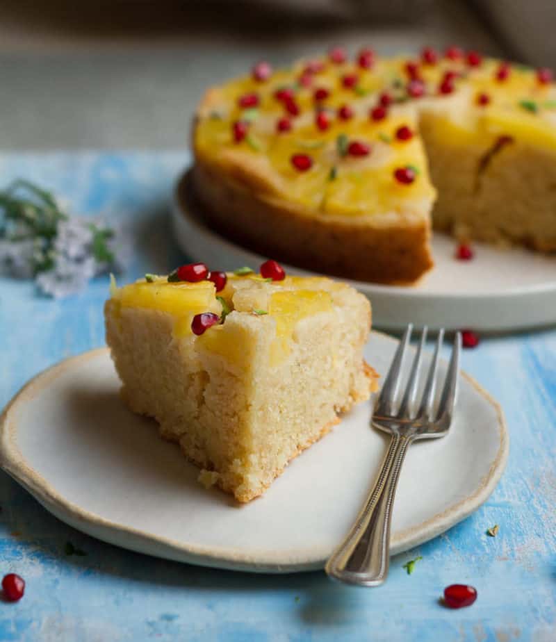 Pineapple Upside-Down Cake | Easy vegan pineapple cake recipe
