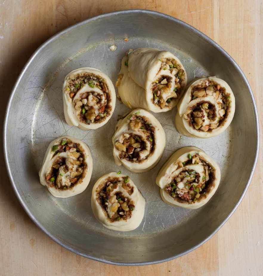 Ready dough for Baklava Cinnamon Rolls | Eggless easy cinnamon rolls with baklava flavors