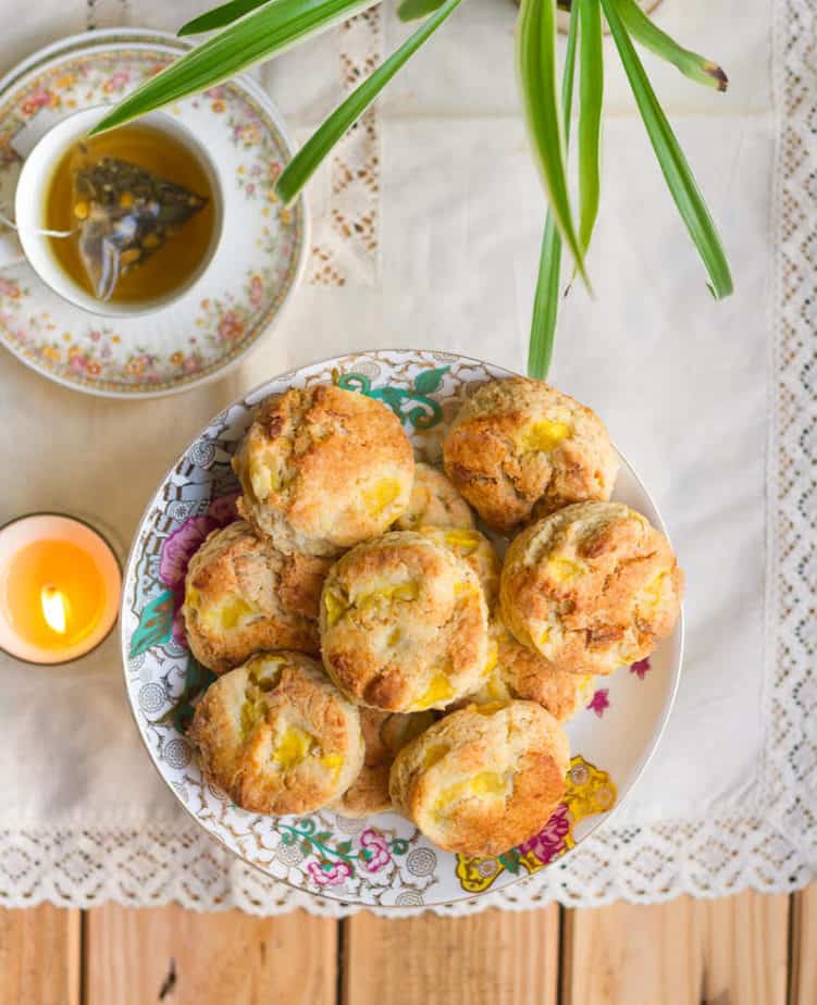Mango Coconut Scones | Easy Eggless Mango Scones Recipe